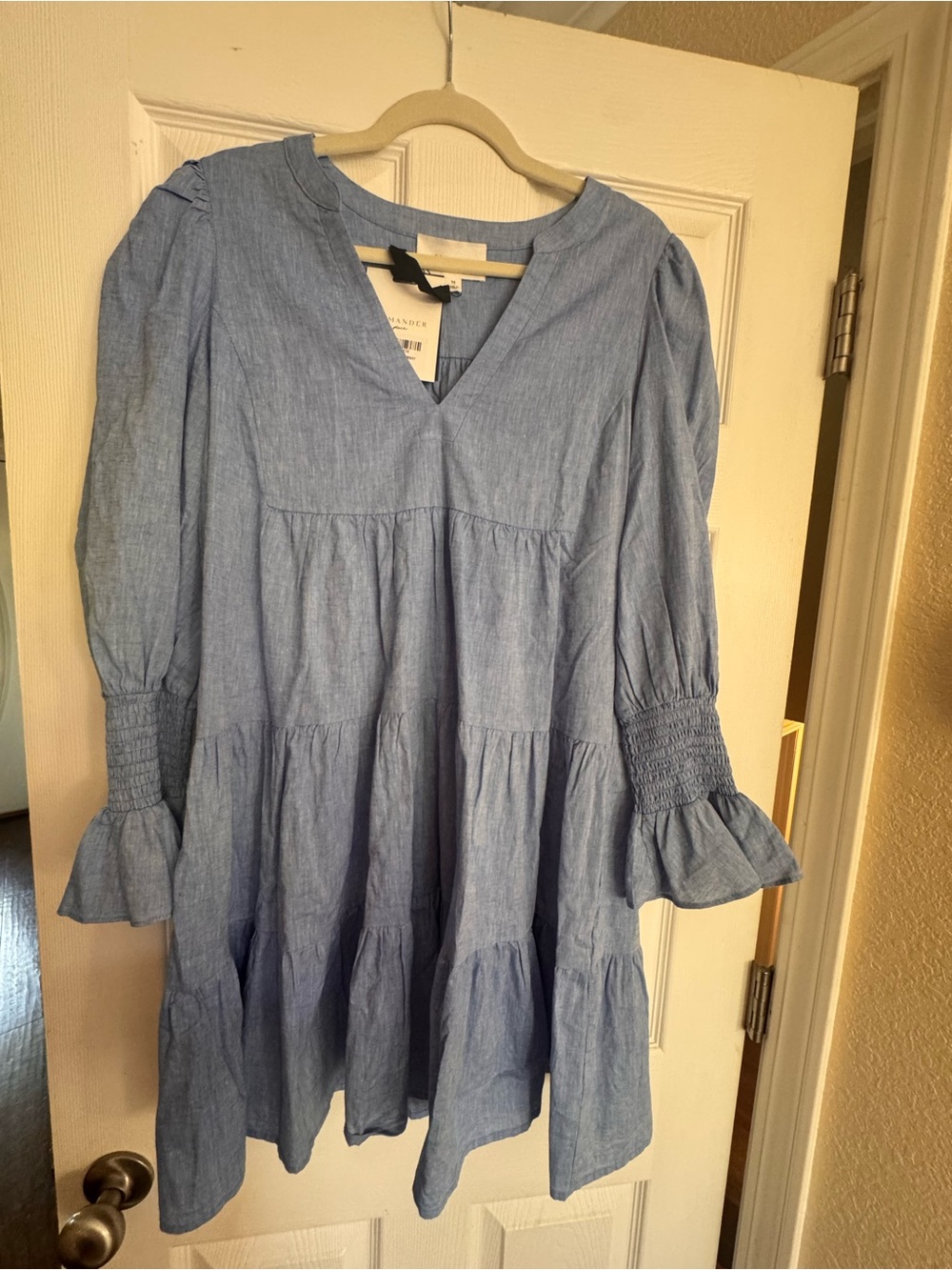 Tuckernuck Light Blue Tiered Mini Dress